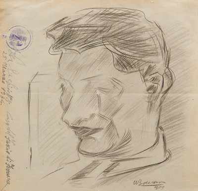 Appraisal: Umberto Boccioni Italian - Head of a man Graphite on