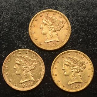 Appraisal: Lot of US Gold Coins Including S and AU-BU Condition