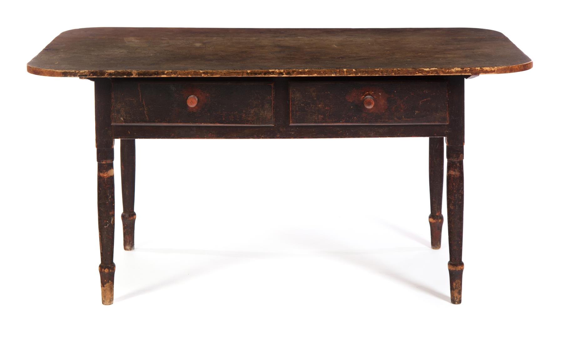 Appraisal: AMERICAN COUNTRY SHERATON PIN TOP TABLE Mid th century pine