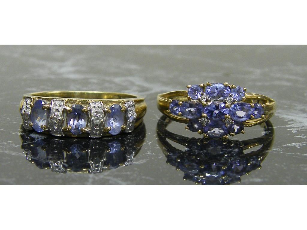 Appraisal: Two ct tanzanite dress rings gm