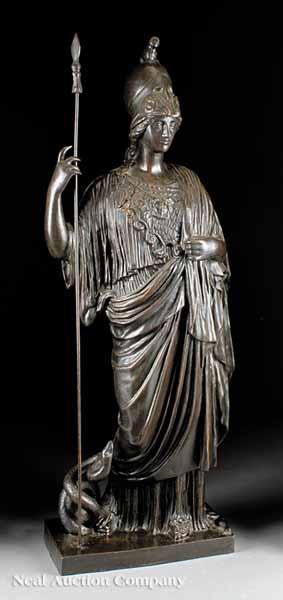 Appraisal: An Italian Patinated Bronze Figure of Minerva Giustiniani early-to-mid th