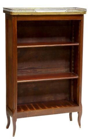 Appraisal: French Louis XVI style mahogany bookcase th c having pierced