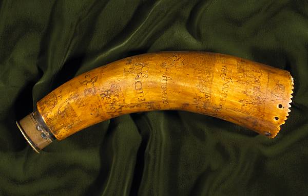 Appraisal: A French amp Indian War period incised American powder horn