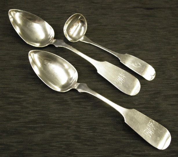 Appraisal: Three Pieces of American Coin Silver Flatware consisting of a