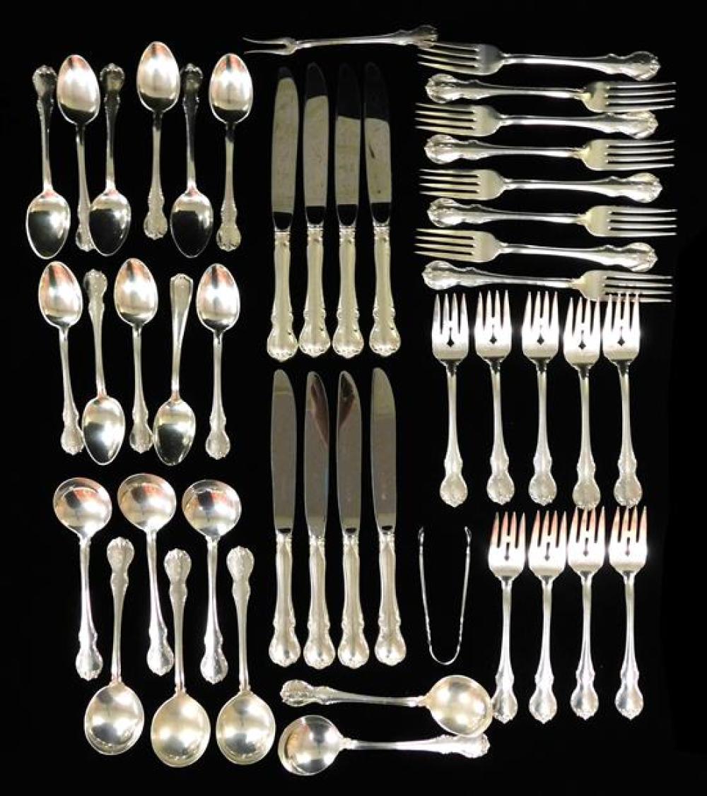 Appraisal: STERLING Flatware service Towle French Provincial monogrammed B fourty-six pieces