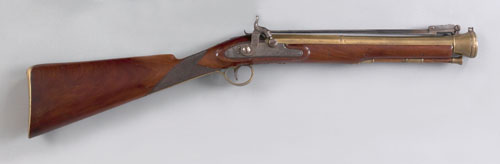 Appraisal: English Hawker percussion blunderbuss ca with brass octagonal to round