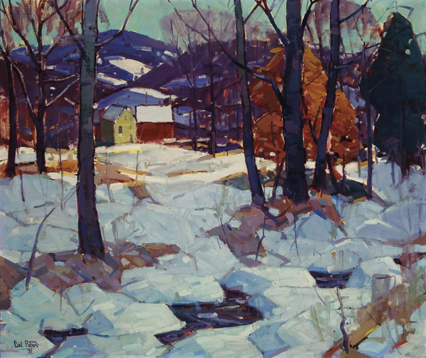 Appraisal: PETERS CARL WILLIAM American - Houses in a Winter Landscape