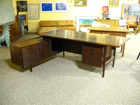 Appraisal: ARNE VODDER STYLE ROSEWOOD DESK CREDENZA SIBAST Circa by Sibast