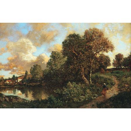 Appraisal: Henry Pember Smith American - Walking Beside the Pond Estimate