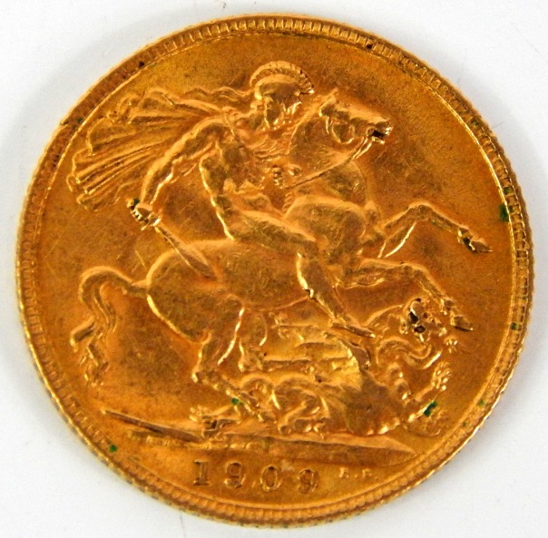 Appraisal: An Edward VII gold sovereign oz