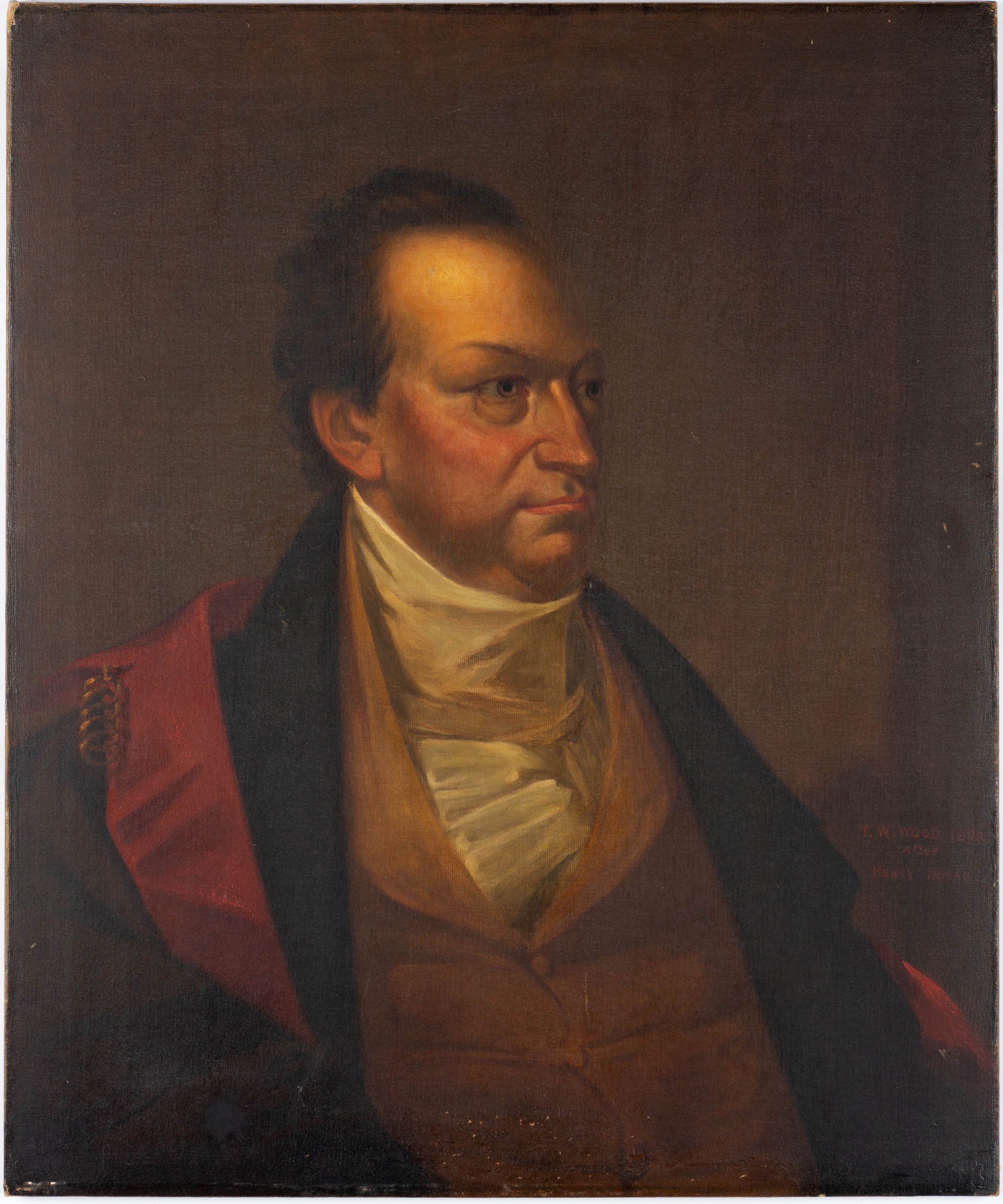 Appraisal: THOMAS WATERMAN WOOD AMERICAN - PORTRAIT New York Governor DeWitt