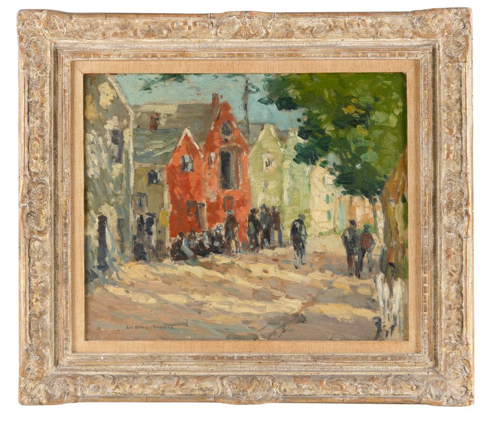 Appraisal: GEORGE ELMER BROWNE MASSACHUSETTS CONNECTICUT - THE GOSSIP S CORNER