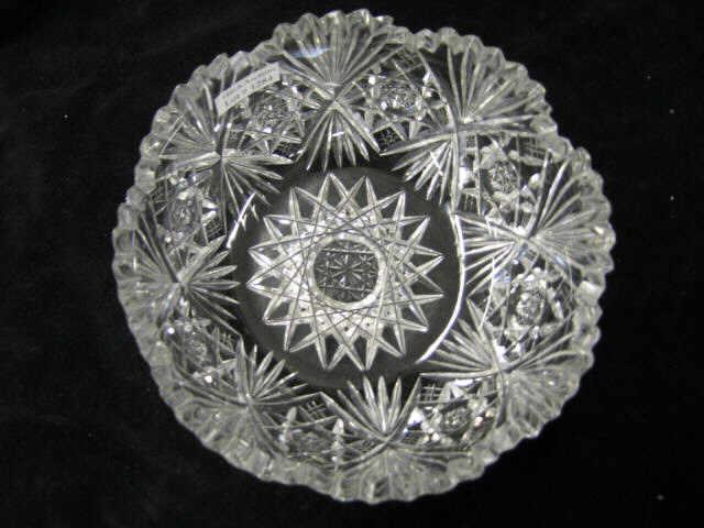 Appraisal: Brilliant Period Cut Glass Bowl starburst fan diameter deep