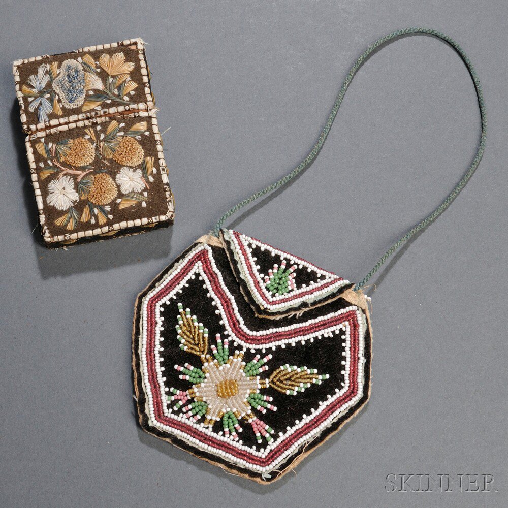 Appraisal: Two Northeast Items a small beaded purse and a moose