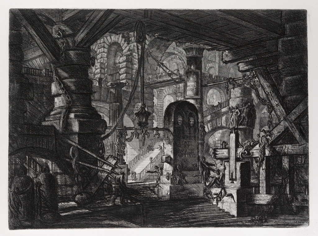 Appraisal: GIOVANNI B PIRANESI The Pier with Chains Etching engraving open-bite