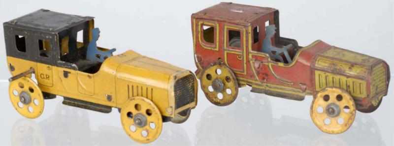 Appraisal: Lot of Tin Litho Automobile Penny Toys French Both marked