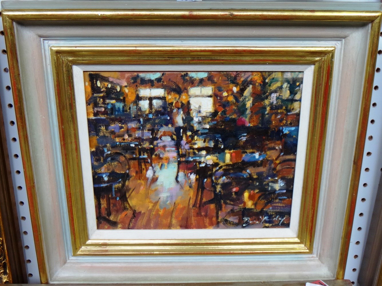 Appraisal: Bruce Yardley b Impression Browns Restaurant oil on canvas signed