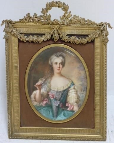 Appraisal: EARLY TH C CONTINENTAL FRENCH MINIATUREPORTRAIT PAINTING SIGNED LAURENT MIDDLE