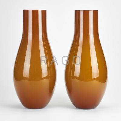 Appraisal: VENINI Pair of cased glass vases Murano Italy With original