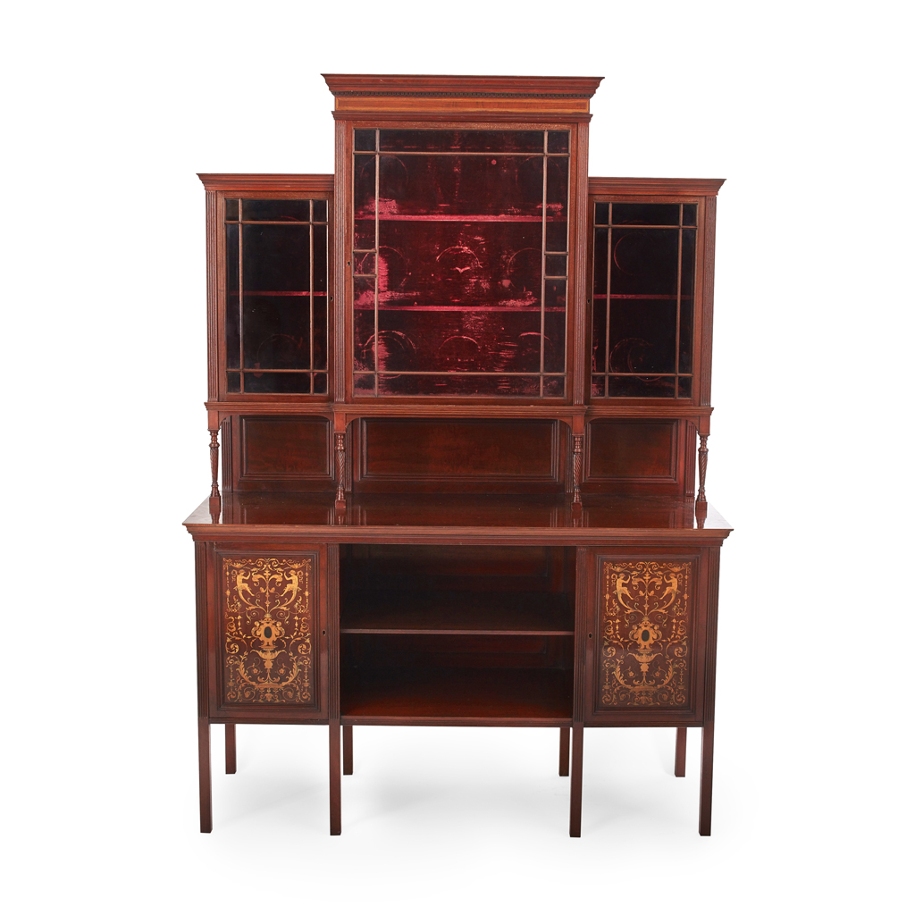 Appraisal: STEPHEN WEBB - FOR COLLINSON LOCK AESTHETIC MOVEMENT INLAID MAHOGANY