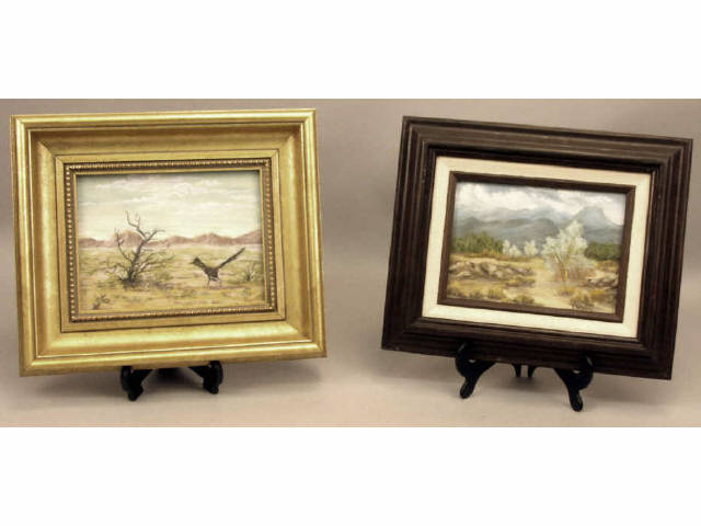 Appraisal: Pair of original plein air desert scenes both signed by