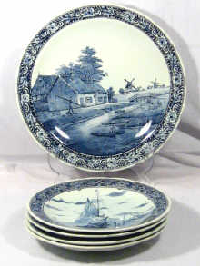 Appraisal: One very large and four large Delft plates