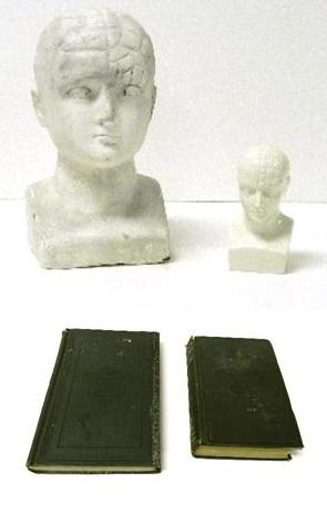 Appraisal: Four items relating to phrenology including two ceramic busts molded