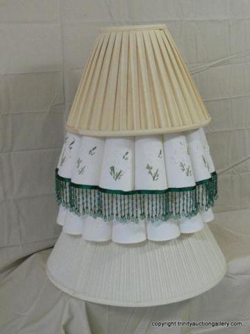 Appraisal: Four Larger Size Decorator Lamp Shades - two are handsewn