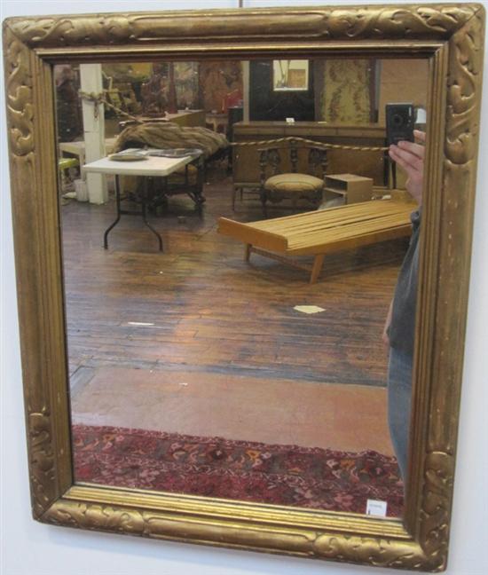 Appraisal: A LATE TH TH C GILT FRAMED RECTANGULAR MIRROR Carved