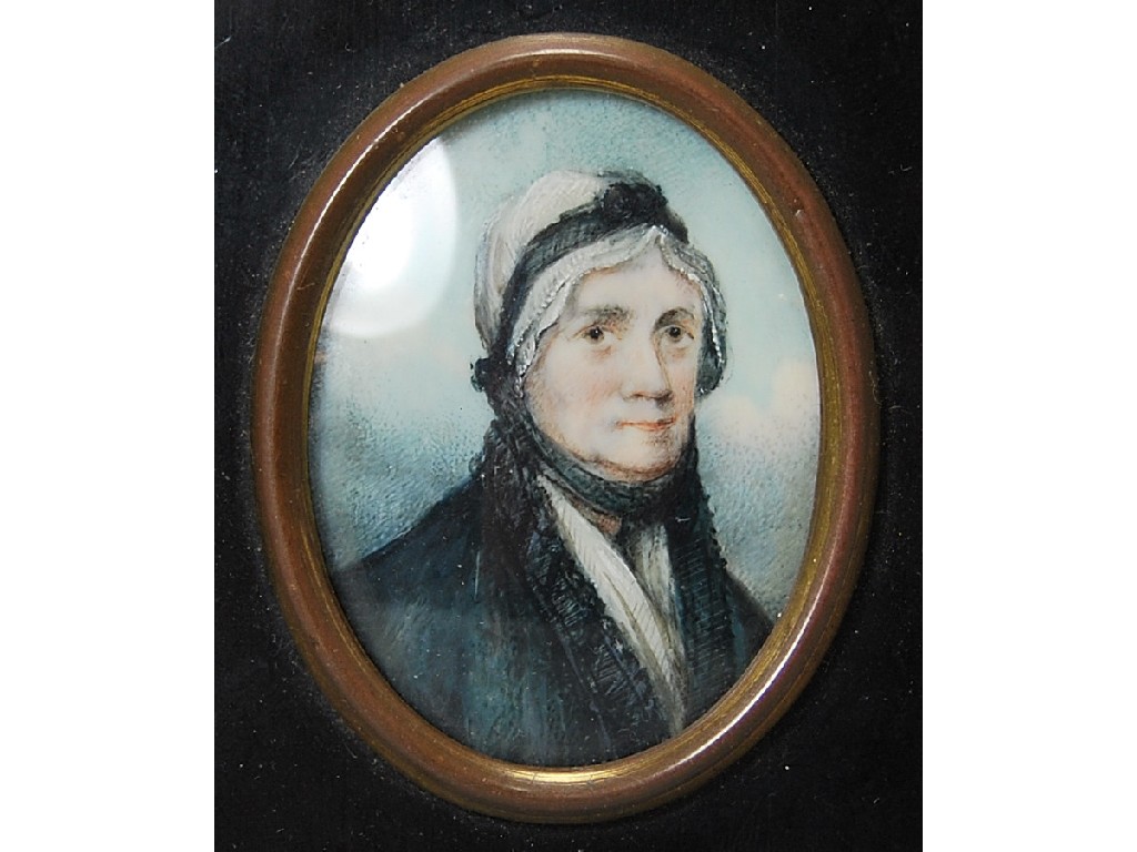 Appraisal: A Regency oval portrait miniature on ivory of an old