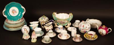 Appraisal: A Dresden bullet-shaped teapot and a collection of other Continental