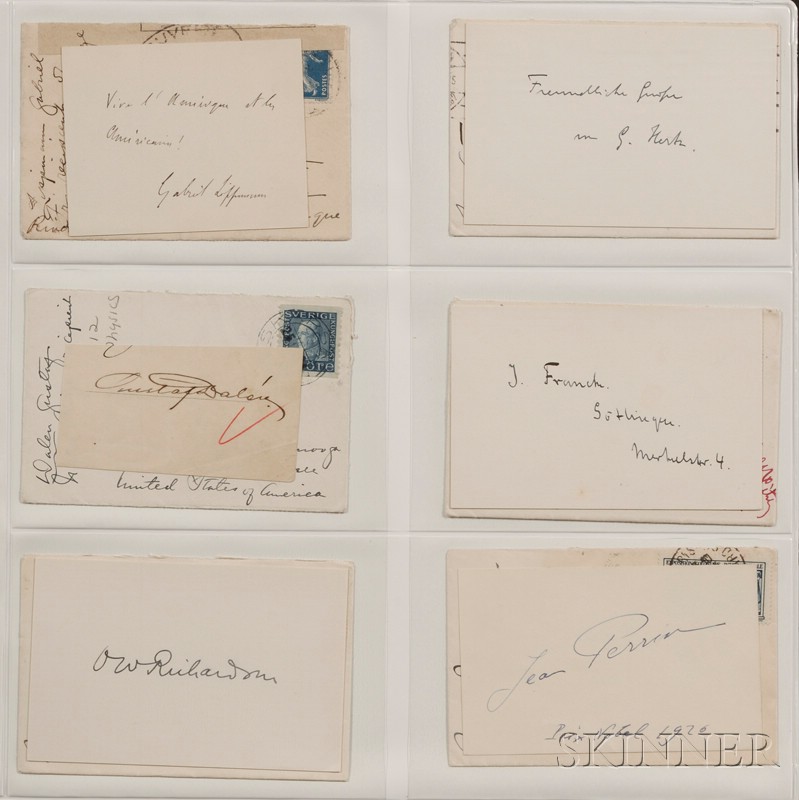 Appraisal: Nobel Prize Recipients th Century Collection of twenty-seven autograph articles