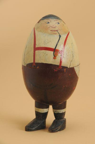 Appraisal: Wooden Humpty Dumpty Figure Possibly German ca wood hand painted