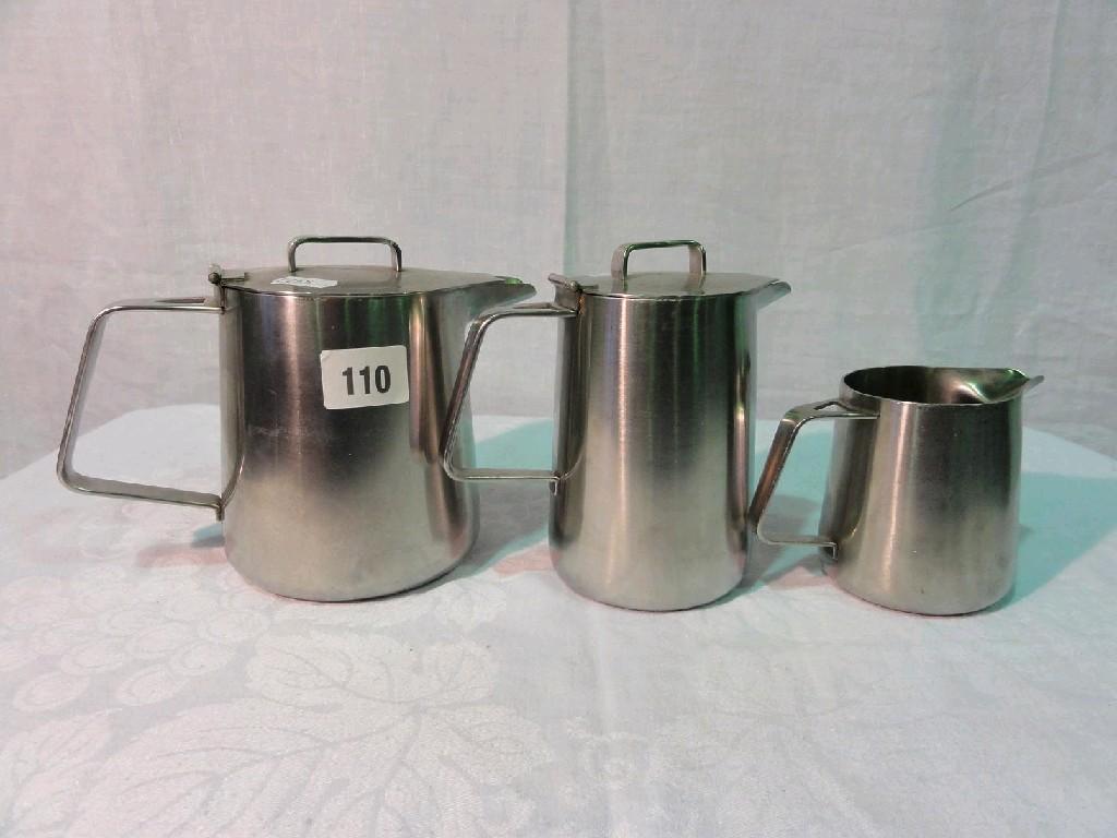 Appraisal: A collection of Old Hall stainless steel teawares designed by