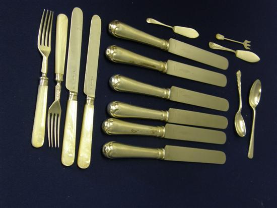 Appraisal: Two Pairs of Victorian silver fruit knives and forks by