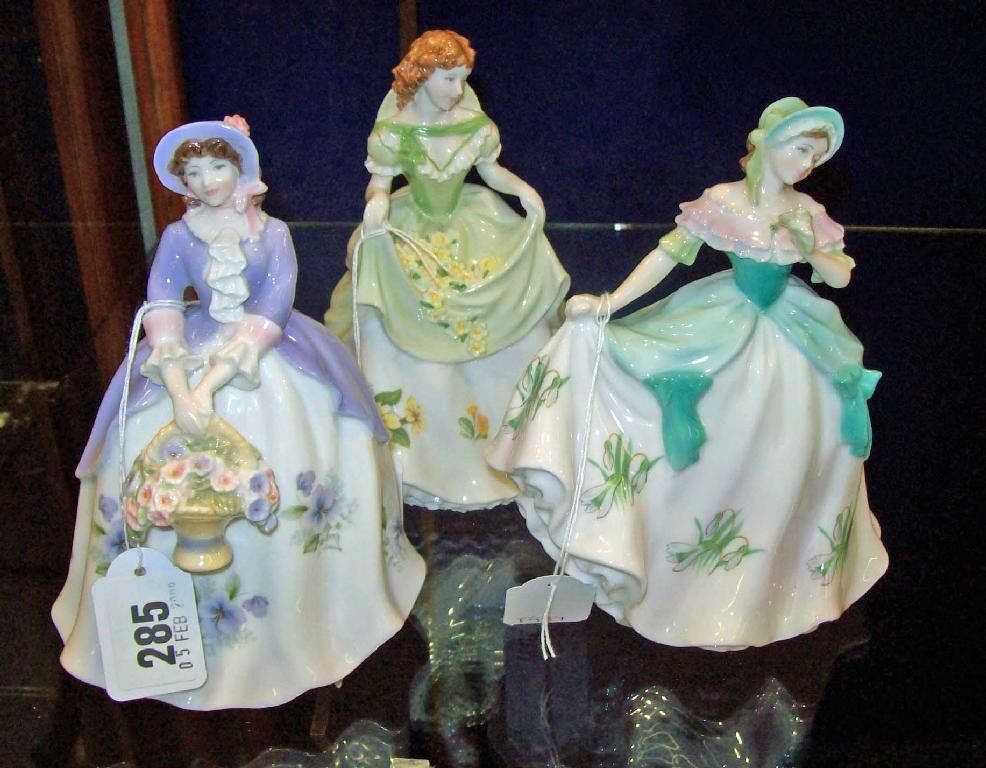 Appraisal: Three Royal Worcester figures including Sweet Snowdrop and two others