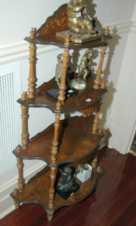 Appraisal: A FOUR TIER INLAID WALNUT WHAT NOT