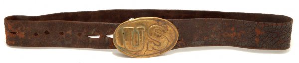 Appraisal: A Civil War soldier used Union belt and buckle Leather