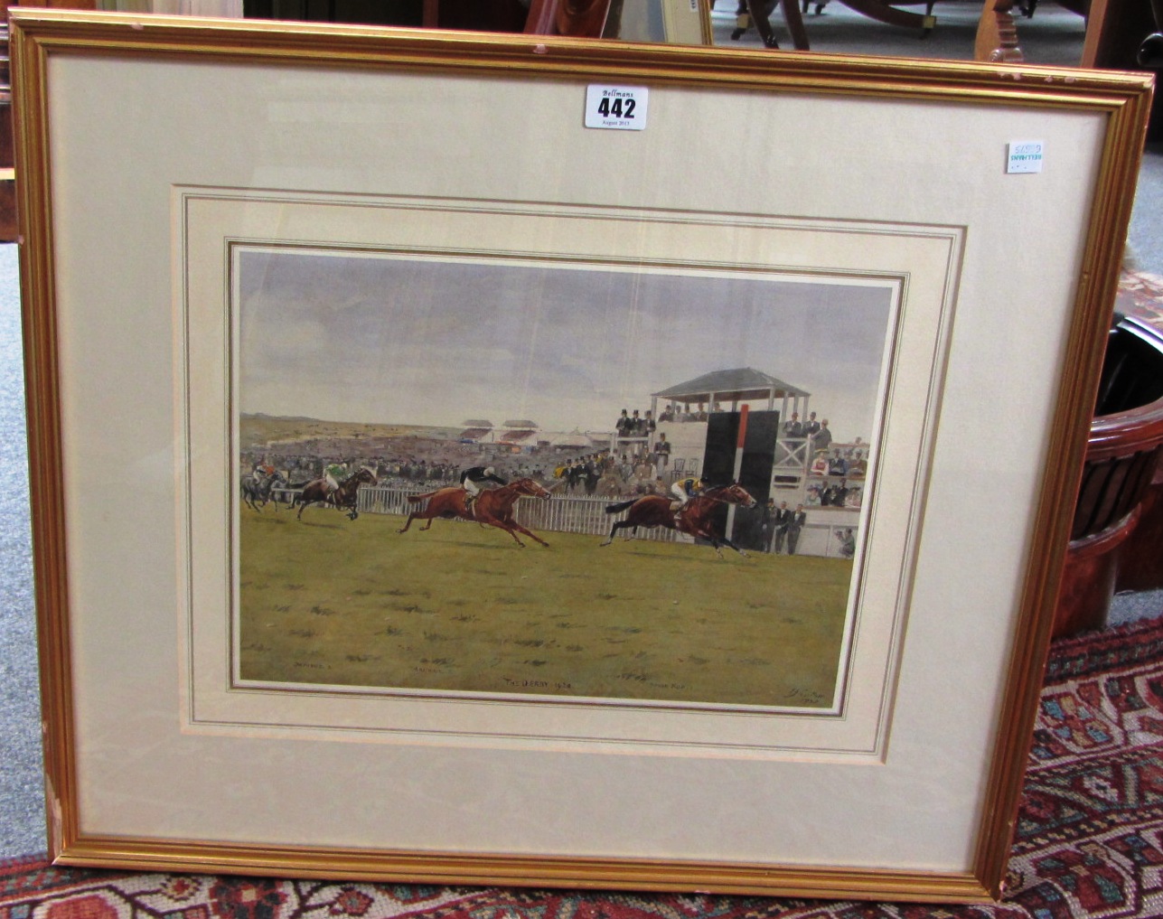 Appraisal: Isaac Cullin fl - The Derby Stakes watercolour signed inscribed