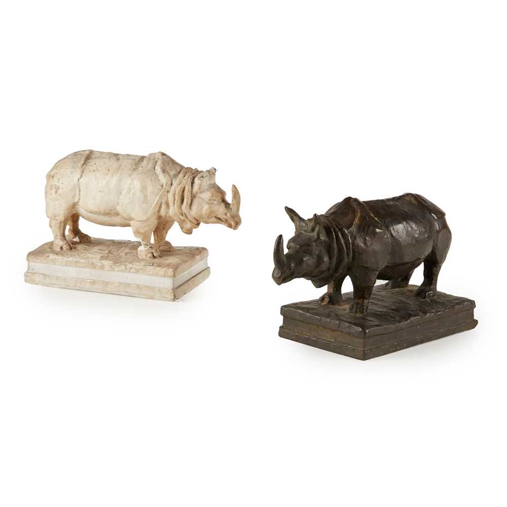 Appraisal: FRENCH SCHOOL RHINOCEROS Bronze signed with initials 'S M '