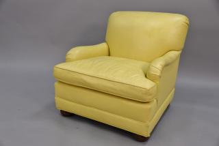 Appraisal: Leather upholstered easy chair Leather upholstered easy chair