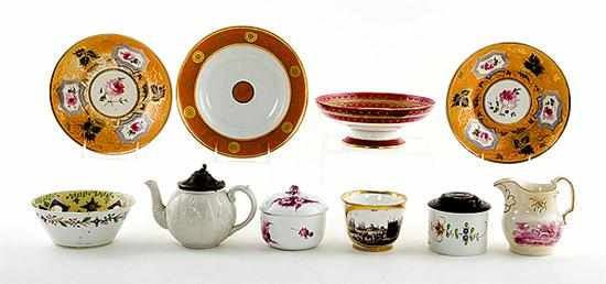 Appraisal: Collection of porcelain tablewares th century comprising Meissen covered boxes