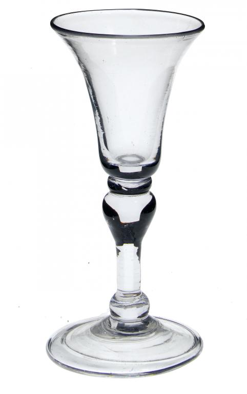 Appraisal: A WINE GLASS the bell bowl on inverted baluster solid