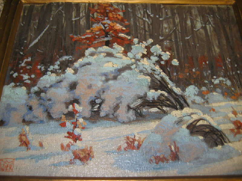 Appraisal: TOM MILTON WILDER AMERICAN B Snowy landscape oil on canvas