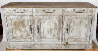 Appraisal: French Louis XV bleached oak enfilade French Louis XV bleached