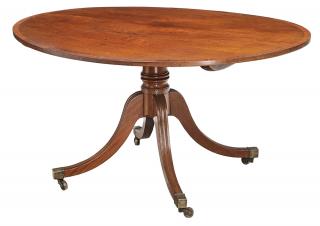 Appraisal: Regency Mahogany Breakfast Table early th century banded oval top