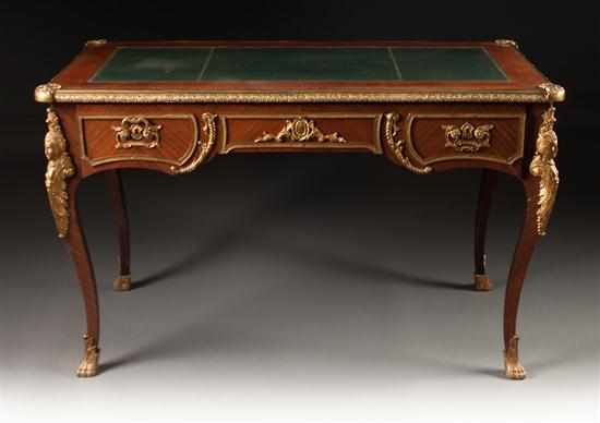 Appraisal: Regence style ormolu-mounted rosewood bureau plat with inset leather top