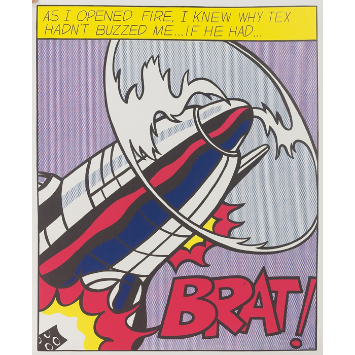 Appraisal: Roy Lichtenstein American - ''As I Opened Fire '' triptych