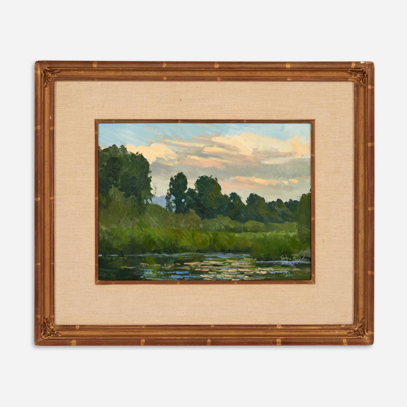 Appraisal: DON RICKS LILY POND OIL ON BOARD Don Ricks Idaho