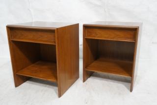 Appraisal: Pr ROBSJOHN GIBBINGS for WIDDICOMB Night Stands Routed beveled edge